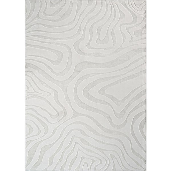 Ava 9' x 12' Cream Abstract Area Rug