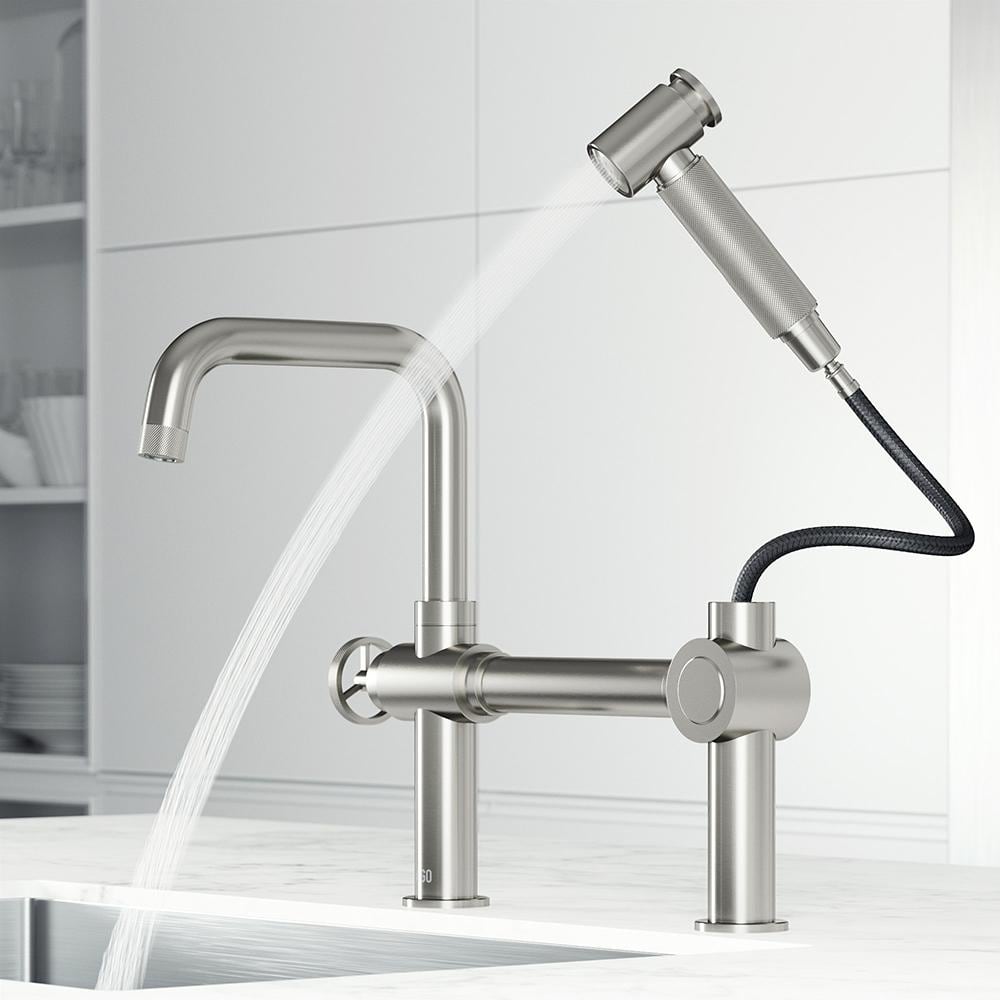 Cass Stainless Steel High-Arc Kitchen Faucet with Pull-Out Sprayer