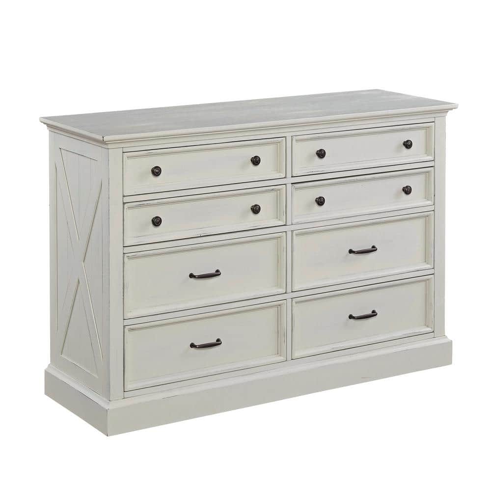 Seaside Lodge White Double Dresser with Felt Lined Drawers