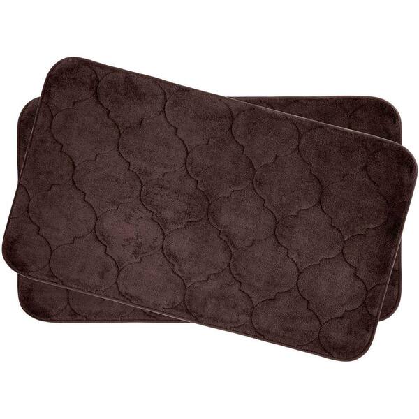 BounceComfort Faymore Espresso 17 in. x 24 in. Memory Foam Bath Mat Set (2-Piece)