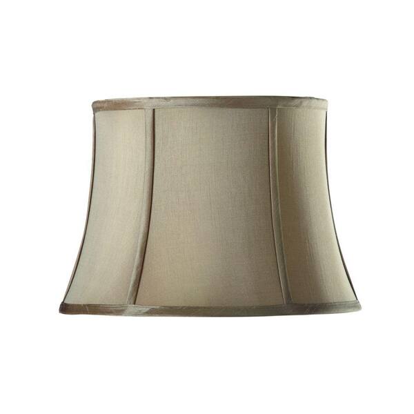 Home Decorators Collection Tapered Small 14 in. Diameter Taupe Silk Blend Shade