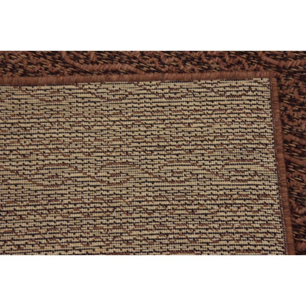Brown Stripe Flat Woven Reversible Outdoor Rug 3'3" x 5'1"