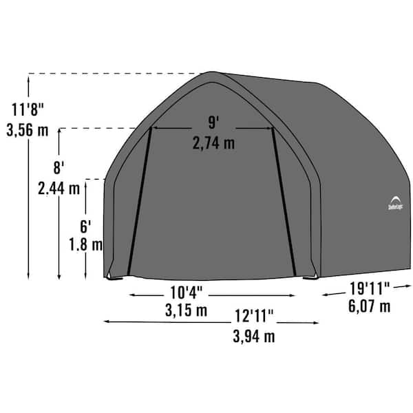 13 ft. W x 20 ft. D x 12 ft. H Alpine-Style Garage-in-a-Box with Advanced-Engineered Fabric and Easy-Slide Rail System