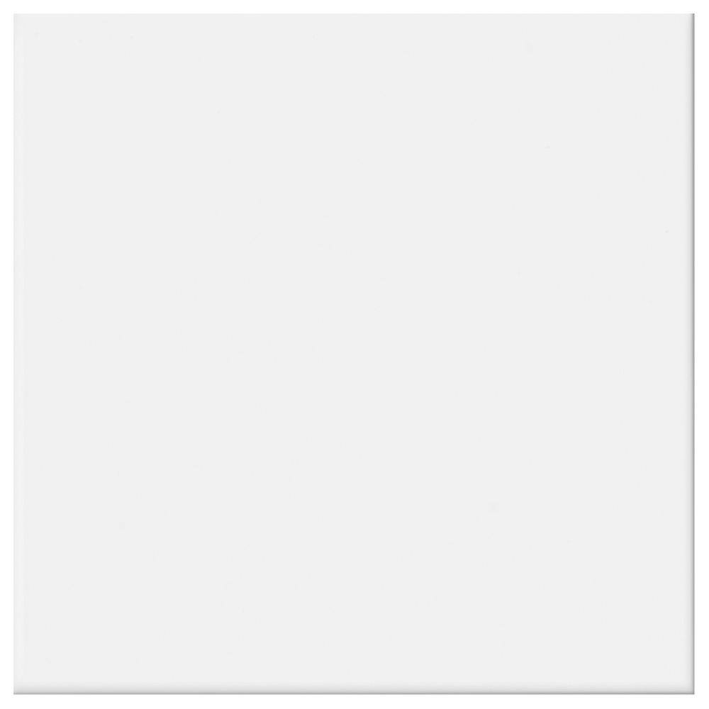 Glacier 6 in. x 6 in. White Glazed Ceramic Floor and Wall Tile Sample