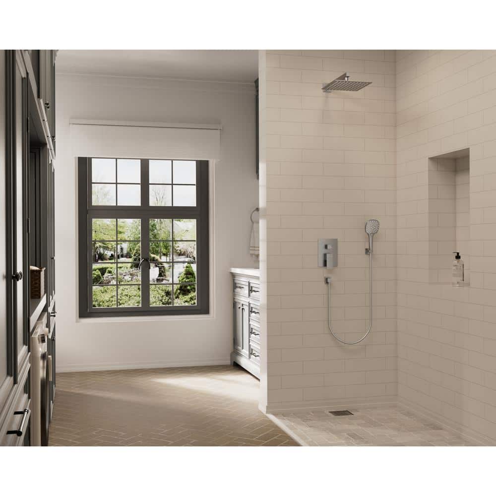 Nickel Wall Mounted Adjustable Rain Shower System with Handheld