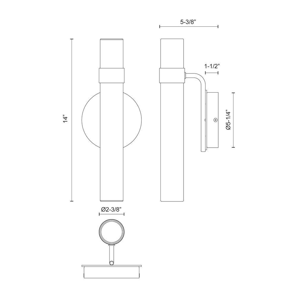 Madison Polished Nickel LED Vanity Light with Glass Tube