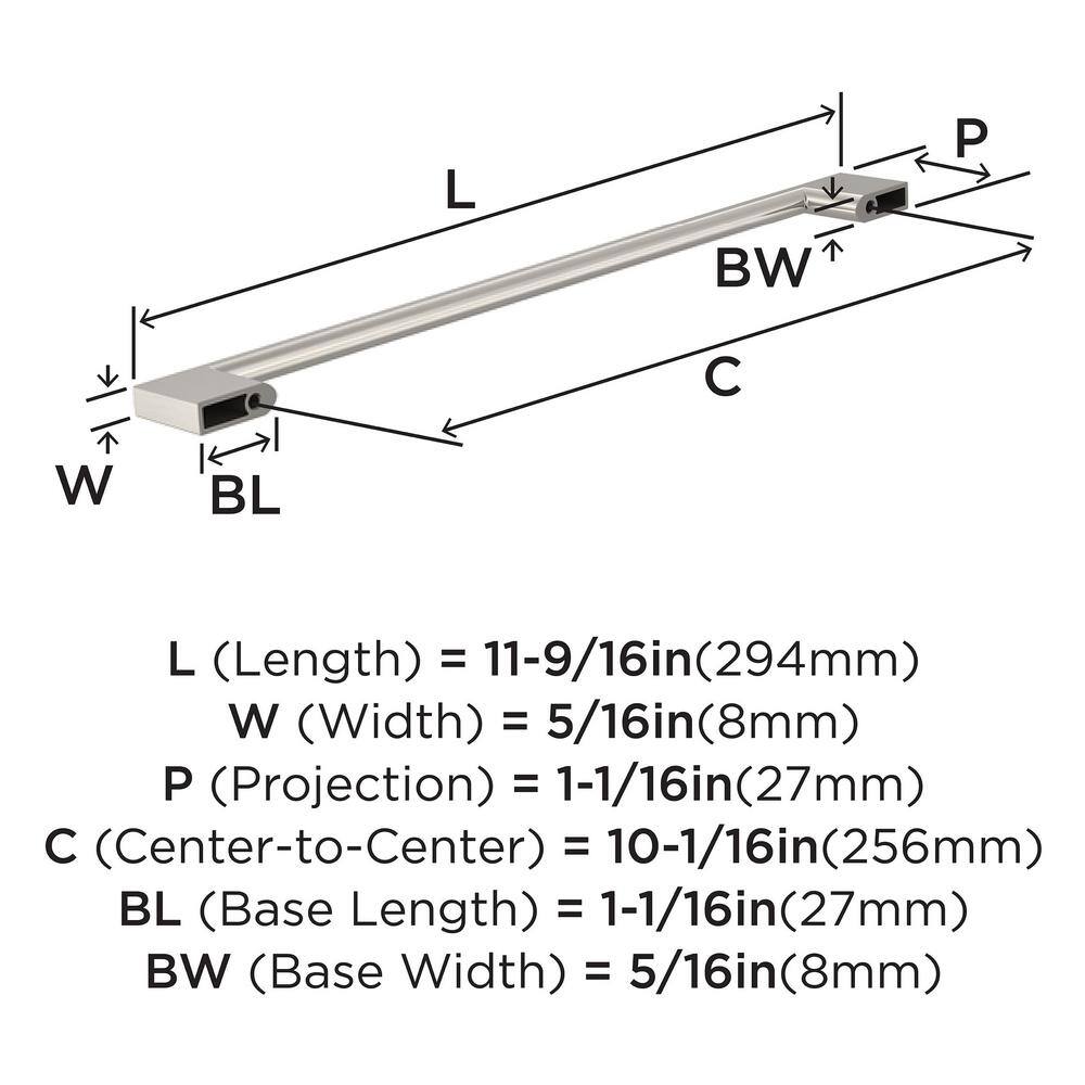 Brushed Nickel Modern Cabinet Pull Bar with Mounting Hardware, 10 Pack
