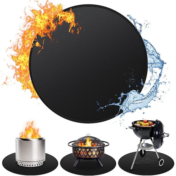 36 in. Round Fire Pit Mat with Double-Sided Fireproof and Reusable for Solo Stove Bonfire, Deck, Patio, and BBQ (1-Pack)