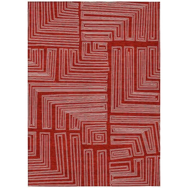 Addison Rugs Chantille Machine Washable Indoor/Outdoor Abstract ACN1045 Red 5 ft. x 7 ft. 6 in. Area Rug