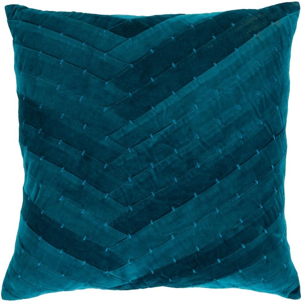 Artistic Weavers Arati 18 in. x 18 in. Teal Solid Textured Polyester Standard Throw Pillow
