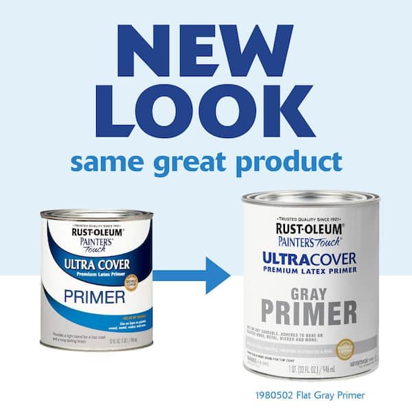 Rust-Oleum Painter's Touch - 32 oz. Ultra Cover Flat Gray Primer General Purpose Paint
