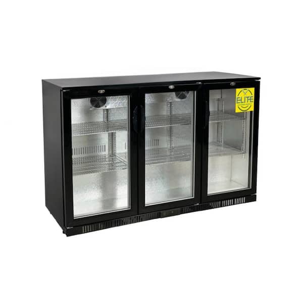 Elite Kitchen Supply 53.1 in. 11.01 cu. ft. Commercial NSF Merchandiser Beverage Back Bar Cooler EKSB35L in Black
