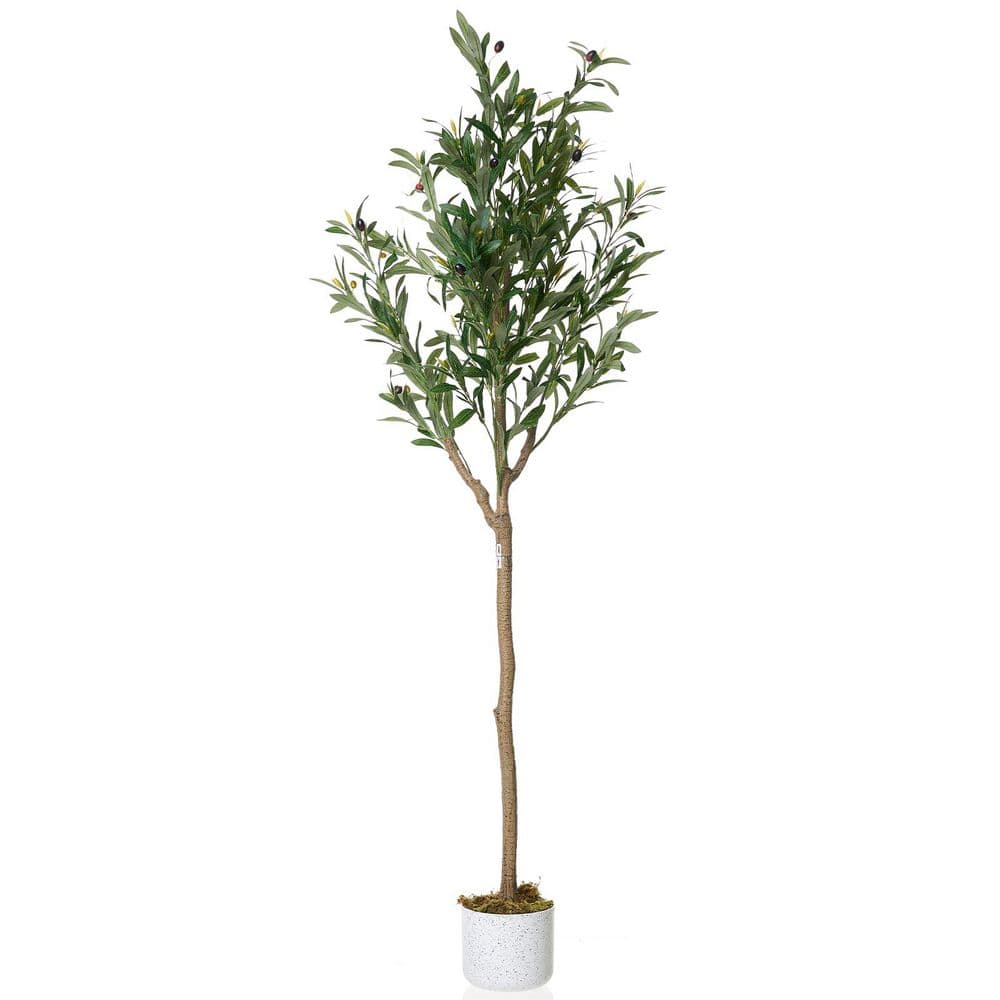 4.9 ft. Tall Artificial Olive Tree, Potted Fake Olive Plant w/ Lifelike Leaves and 22 Fruits, Evergreen Faux Plant Trees price history on PriceWatchPro