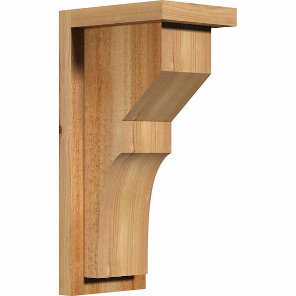 Ekena Millwork 6 in. x 8 in. x 16 in. Monterey Rough Sawn Western Red Cedar Corbel with Backplate