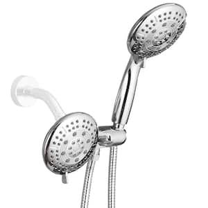 Rain 5-Spray Patterns 4.7 in.Adjustable Dual Shower Heads Wall Mount Handheld Shower Head 1.8 GPM in Chrome