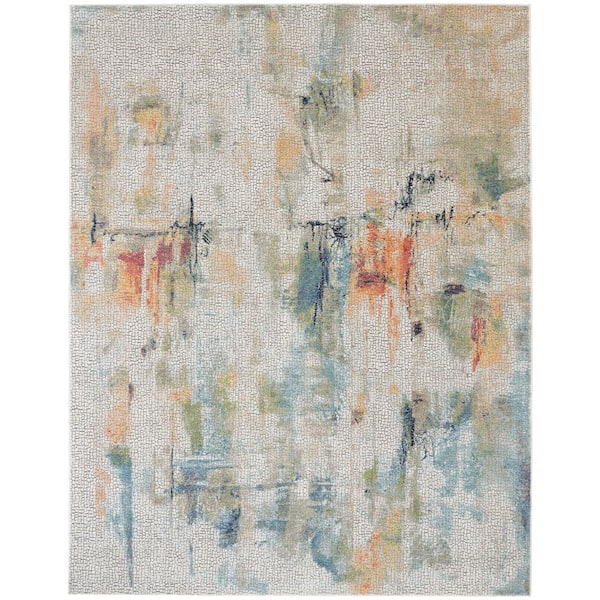 Nourison Global Vintage Ivory/Multicolor 8 ft. x 10 ft. Oriental Contemporary Area Rug