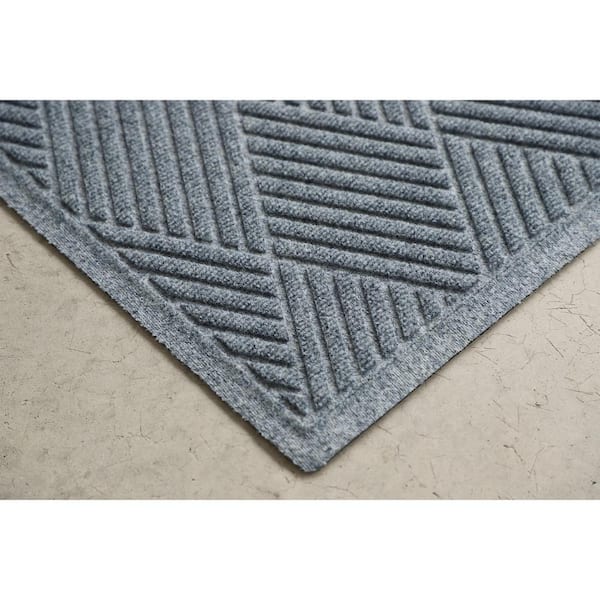 Waterhog Argyle Medium Gray 23 in. x 35 in. Pet Polyester Indoor Outdoor Door Mat