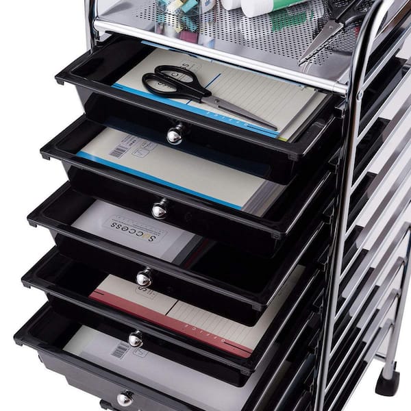 Sterilite 3 Drawer Storage Cart, Plastic Rolling Organizer with Wheels, 2  Pack, 1 Piece - Baker's