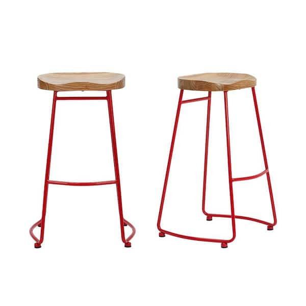 red backless bar stools