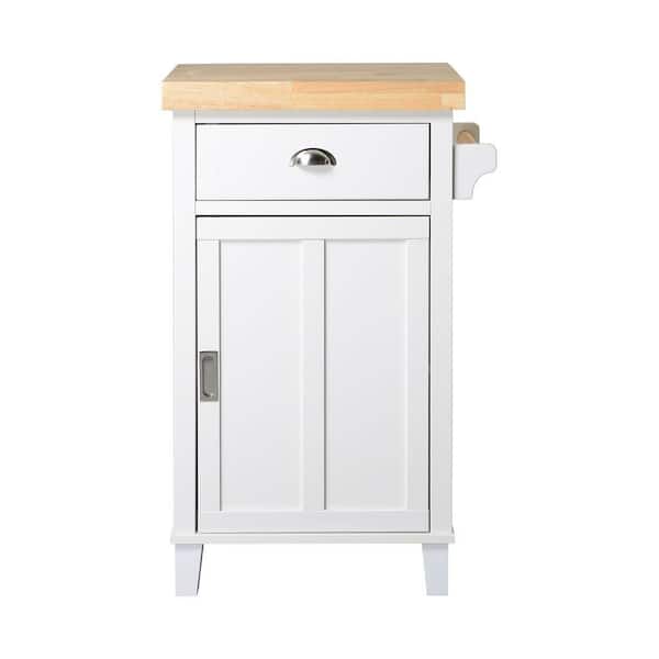 Unbranded Bard Collection 24 in. x 18.9 in. x 37.2 in. Laminate Kitchen Cart with 1-Drawer in White