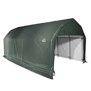 12 ft. W x 28 ft. D x 11 ft. H Steel and Polyethylene Garage without Floor in Green with Corrosion-Resistant Frame
