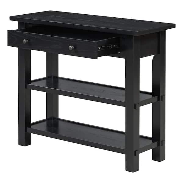 36 in. W x 14 in. D x 30.5 in. H Bathroom Black Linen Cabinet