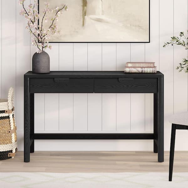 Fern 48 in. Black Grain Writing Desk