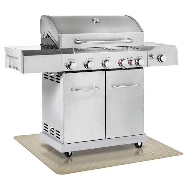 Resilia Grill and Garage Mat Diamond Plate Sandstone 57 in. x 47 in.