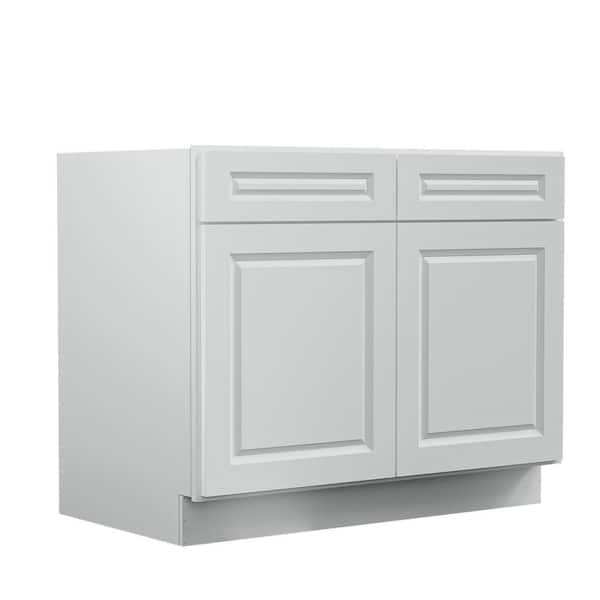 Hausvita 42 in. W x 24 in. D x 34.5 in. H Plywood Ready to Assemble Kitchen Base Cabinet in Traditional Dove