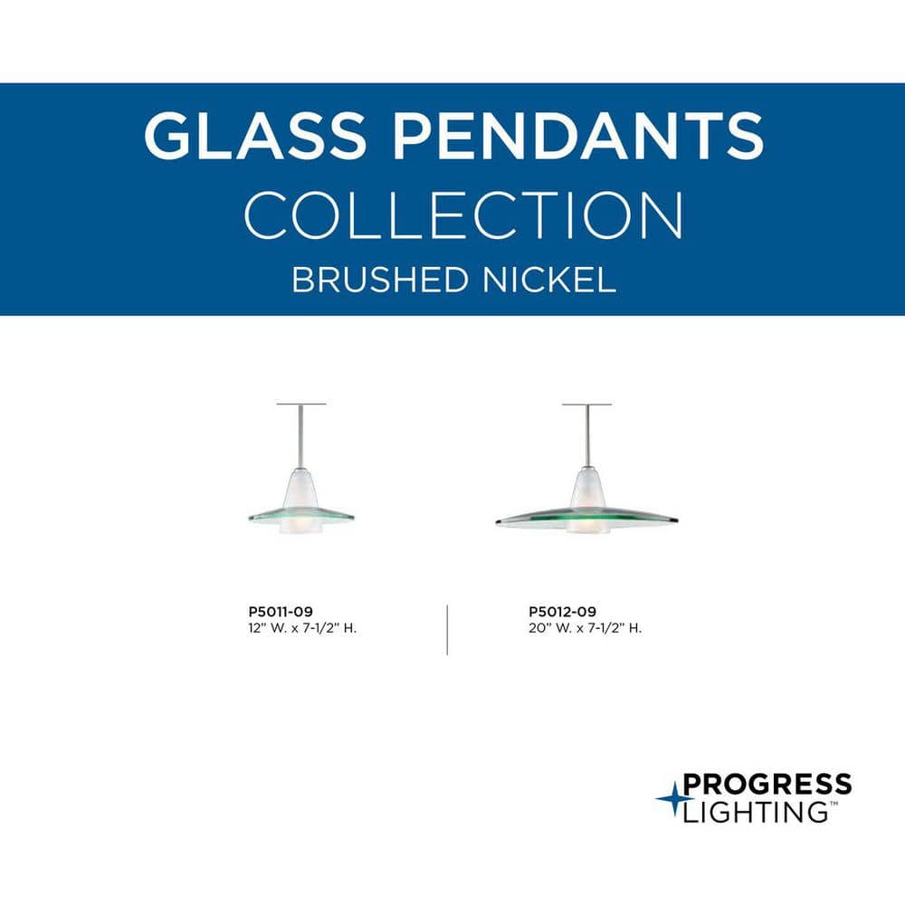 Helix 13'' Brushed Nickel Mini-Pendant with Clear and Etched Glass Shade