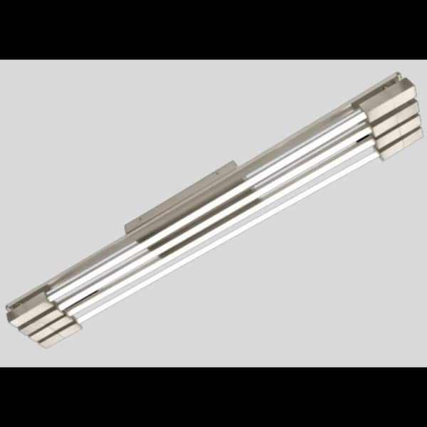 Morgan Home 7.5 in. Sleek Flush Mount Brushed Nickel Light Fixture with Canopy and 4 T5 Bulb Sockets - Bulbs Not Included