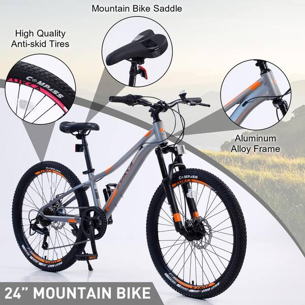 24 in. 7-Speed Girls and Boys Aluminum Alloy Mountain Bike