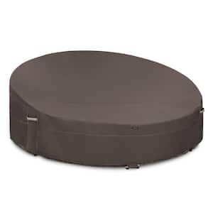 Ravenna 90 in. W x 90 in. D x 33 in. H Dark Taupe Water-Resistant Round Outdoor Daybed Cover