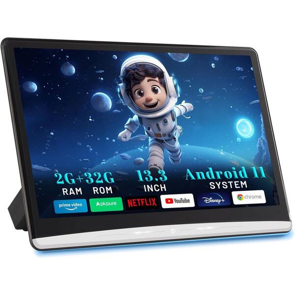 13.3 Inch Android 11 Car Headrest Video Player with 4K IPS Touch Screen