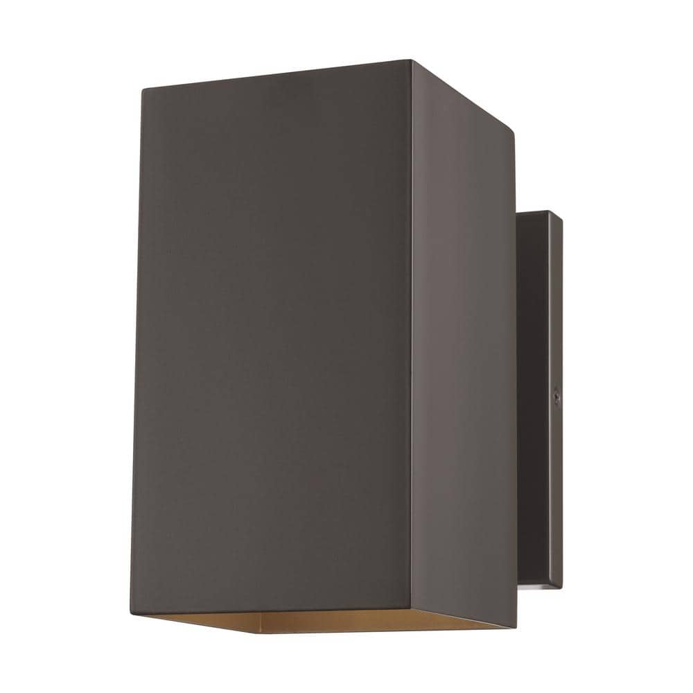 Bronze Rectangular Direct Wired Outdoor Lantern Sconce