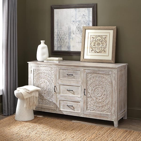 Home Decorators Collection Chennai 3, Light Grey Washed Dresser