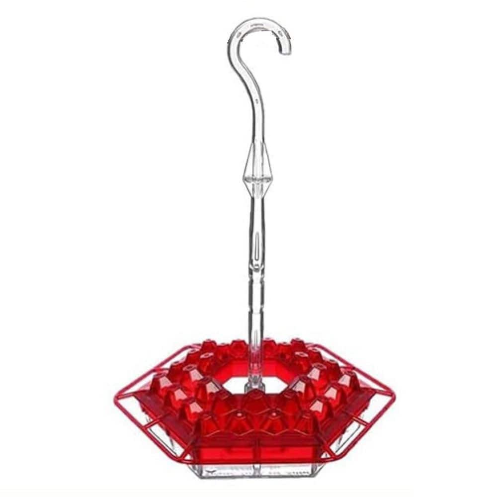 Red Plastic Hummingbird Feeder, Ant and Bee Proof with 32 Feeding Ports for