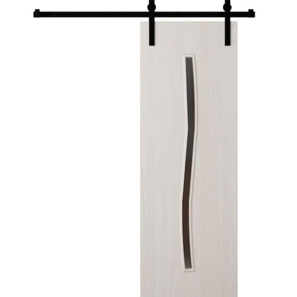 3012 36 in. x 84 in. Sold Core Ash Franko Color Wood Sliding Barn Door with Hardware Kit