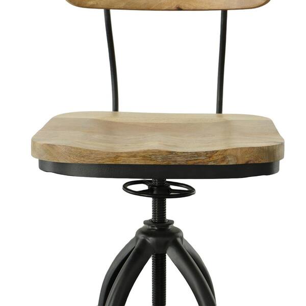 Carolina Chair & Table - Mason 38.25 Natural/Black with Backrest Adjustable Stool