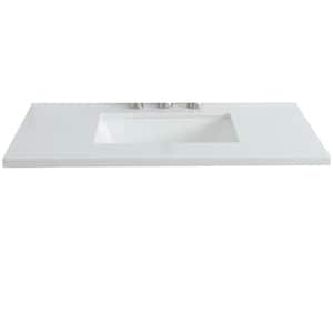 Ragusa II 37 in. W x 22 in. D Quartz Single Basin Vanity Top in White with White Rectangle Basin