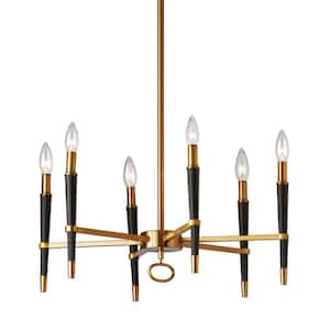 Langford 6-Light Vintage Bronze Chandelier with No Shades