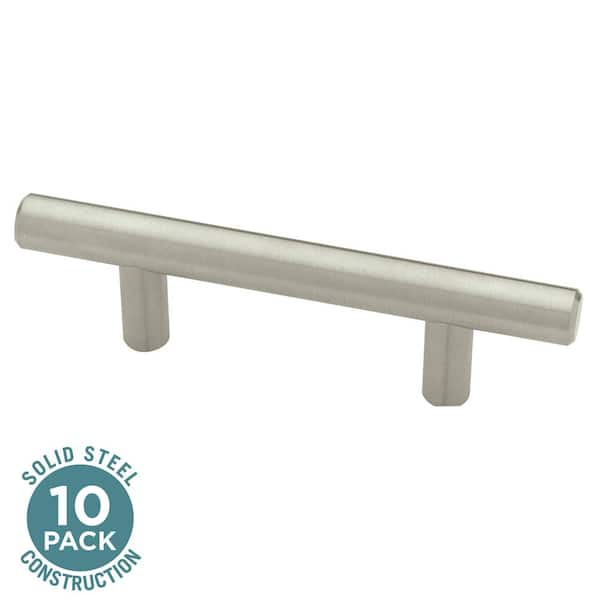 Liberty 10-Pack Solid Bar 5-1/16 in. (128 mm) Modern Cabinet Drawer Bar Pulls in Stainless Steel