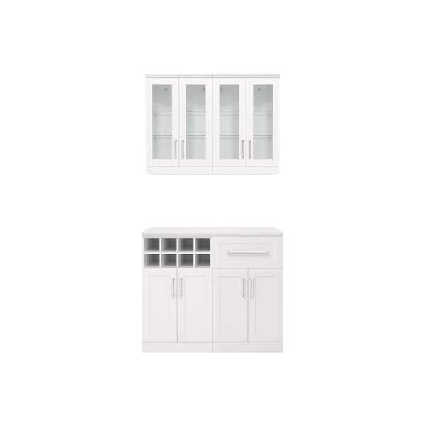 NewAge Products Home Bar 21 in. White Cabinet Set (5-Piece)