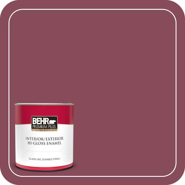 BEHR PREMIUM PLUS 1 qt. #MQ1-02 Wine Not Hi-Gloss Enamel Interior/Exterior Paint & Primer