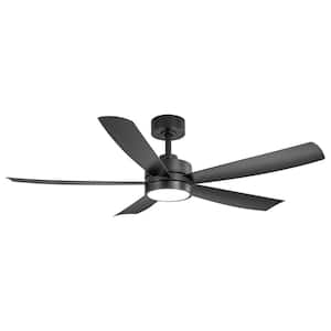 Blaine 52 in. Integrated LED Indoor Black Ceiling Fan with Light and Remote Control Included