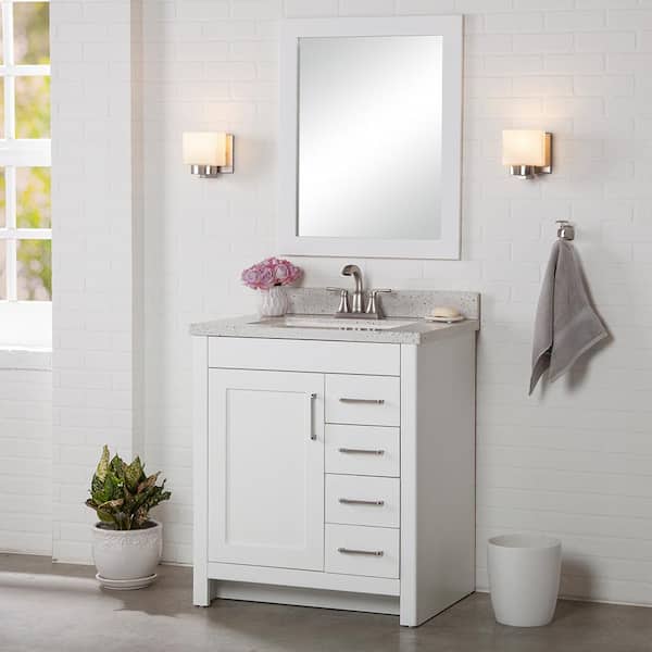 Home Decorators Collection Westcourt 30, 30 Inch White Bathroom Vanity Without Top