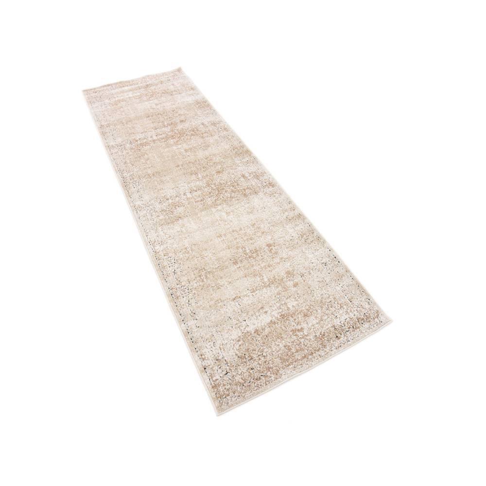 Beige and Light Brown Stain-Resistant Runner Rug