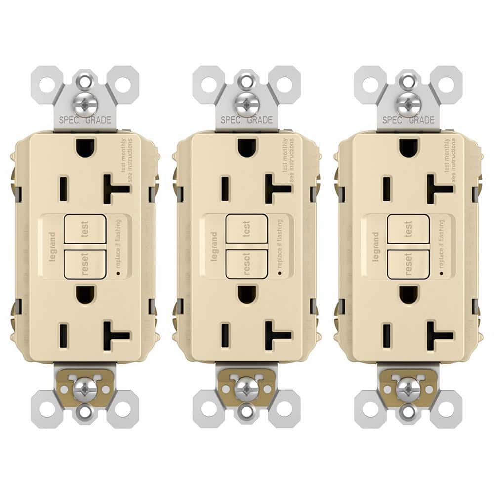 radiant 20 Amp 125-Volt Tamper Resistant GFCI Residential/Commercial Decorator Duplex Outlet, Ivory (3-Pack) price history on PriceWatchPro