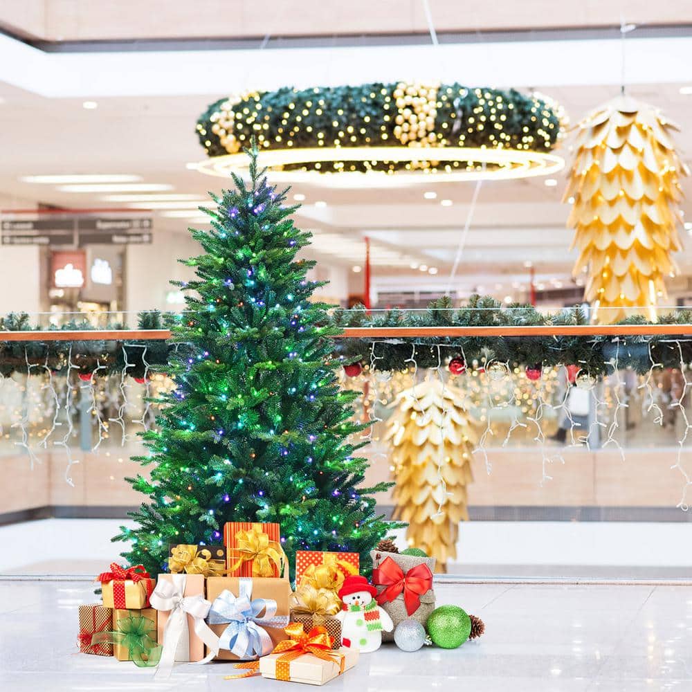 6 FT Pre-Lit Multicolor LED Christmas Tree with Metal Stand