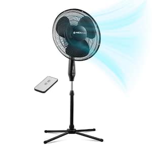 NEXAIR Oscillating 16 in Pedestal Stand Up Fan, Quiet Operating, Remote Control, 3 Speed Standing Fan, Adjustable Height